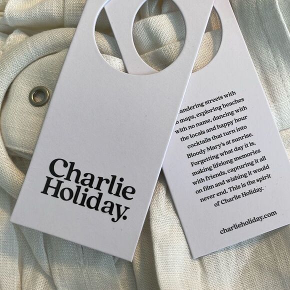 Charlie Holiday Fleur Linen Belted Midi Skirt Ecru Knit 4 - Picture 4 of 7